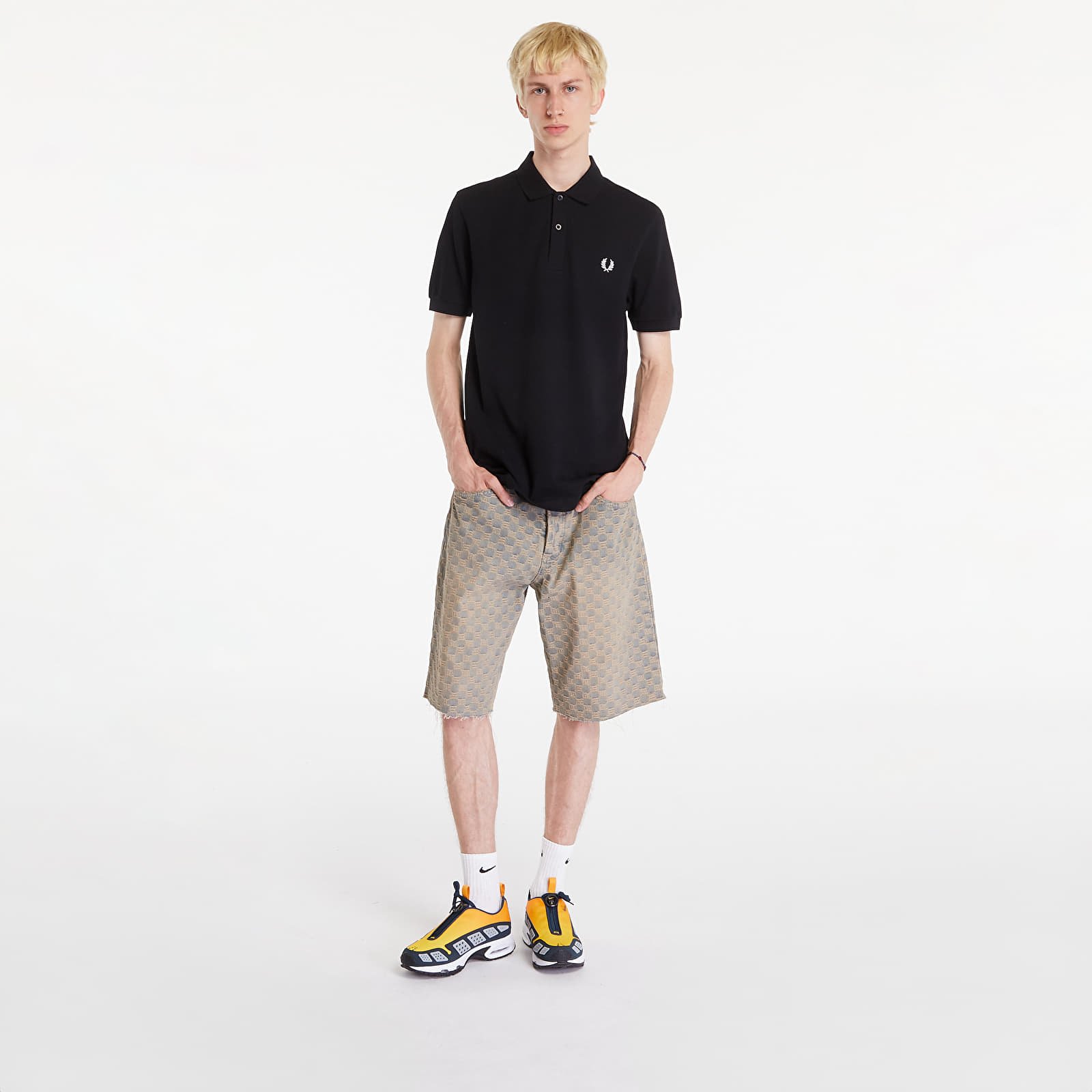 Trička FRED PERRY Plain Polo T-Shirt Black