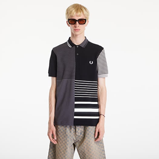 Tričko FRED PERRY Beams Striped Panel Fp Polo T-Shirt Black