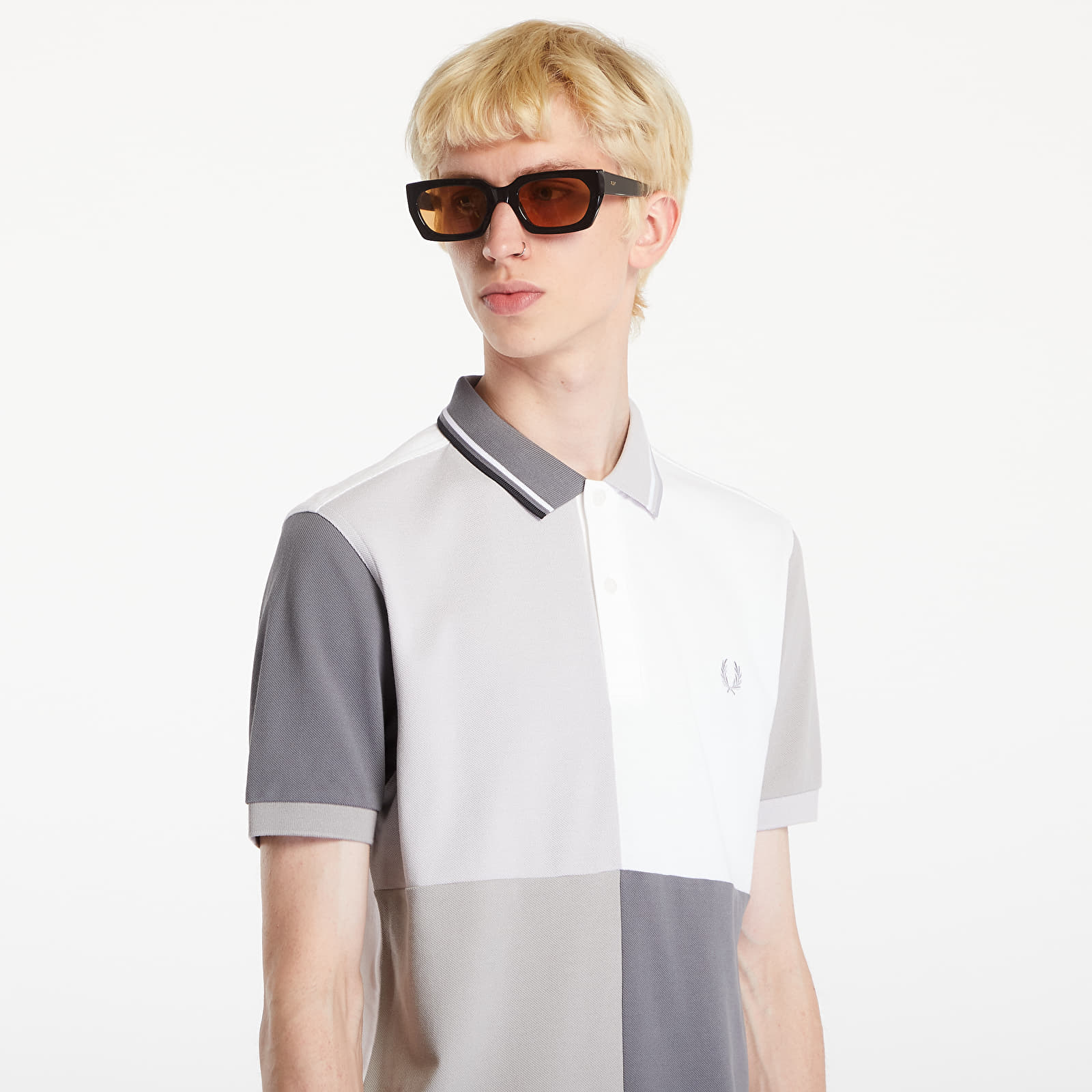 Trička FRED PERRY Beams Grid Design Fp Polo T-Shirt White