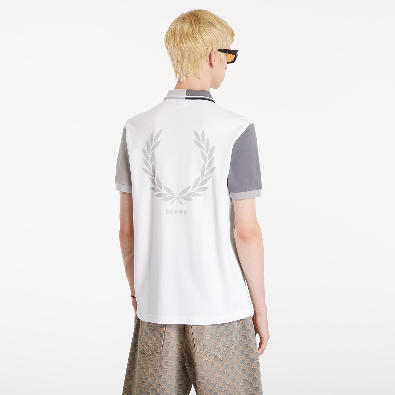Trička FRED PERRY Beams Grid Design Fp Polo T-Shirt White