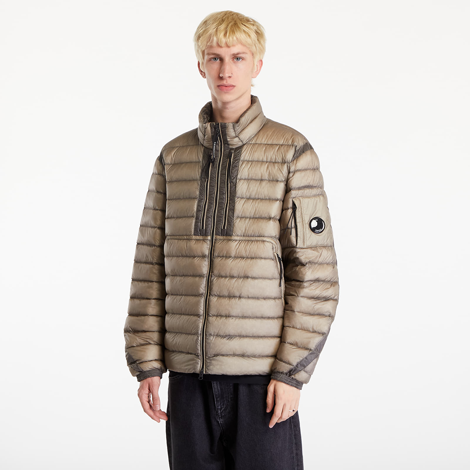 Men s jackets C.P. Company D.D. Shell Lightweight Down Jacket Vintage Khaki Footshop