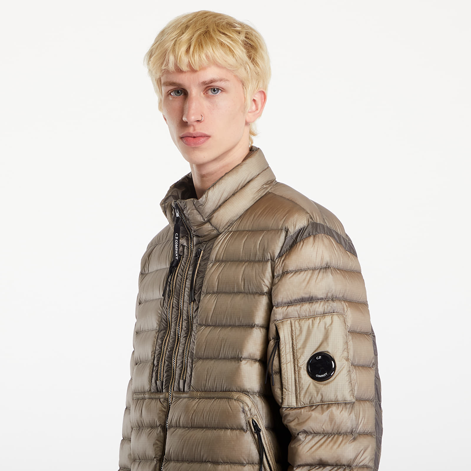 Pánské bundy C.P. Company D.D. Shell Lightweight Down Jacket Vintage Khaki