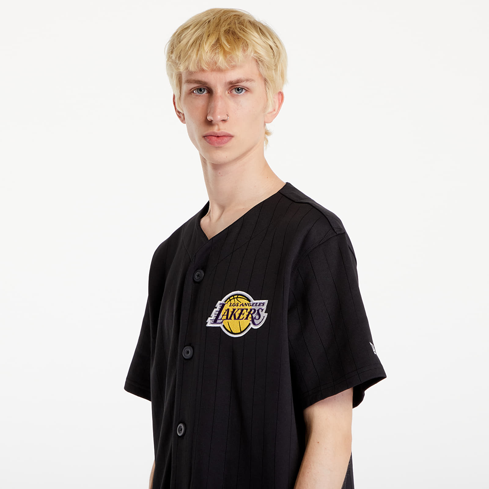 T-Shirts New Era NBA Team Logo Jersey Los Angeles Lakers Black/ True Purple