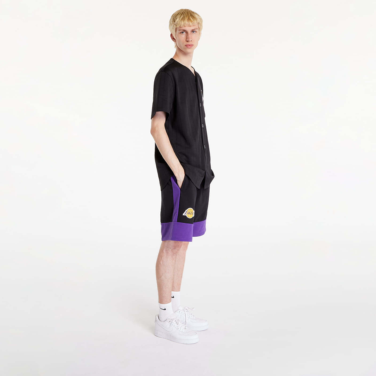 T-Shirts New Era NBA Team Logo Jersey Los Angeles Lakers Black/ True Purple