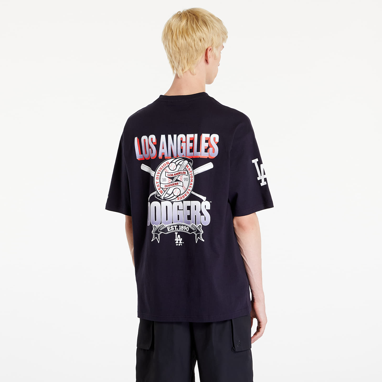 Pánská trička New Era MLB Graphic OS Tee Los Angeles Dodgers Navy/ White