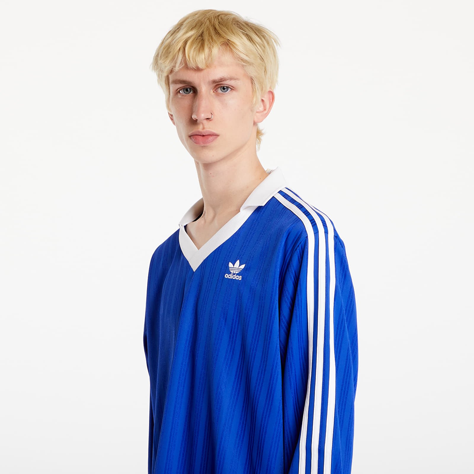 Férfi pólok adidas Pique Long Sleeve Semi Lucid Blue