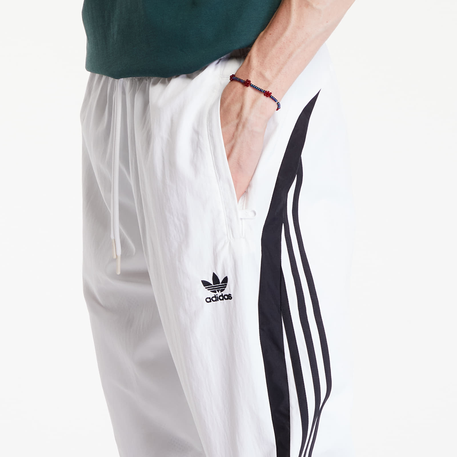 Šusťákové kalhoty adidas Archive Pants White/ Black