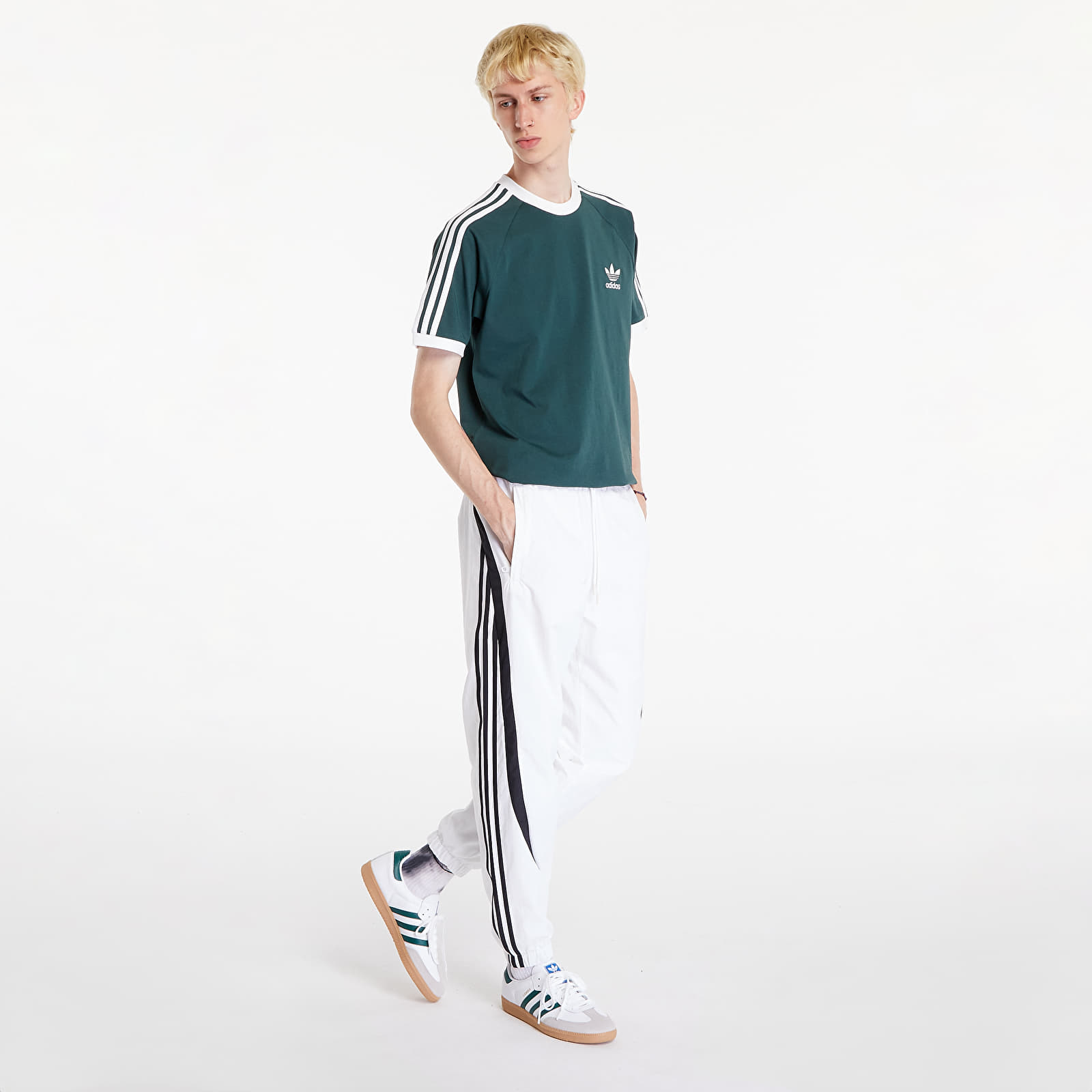 Šusťákové kalhoty adidas Archive Pants White/ Black