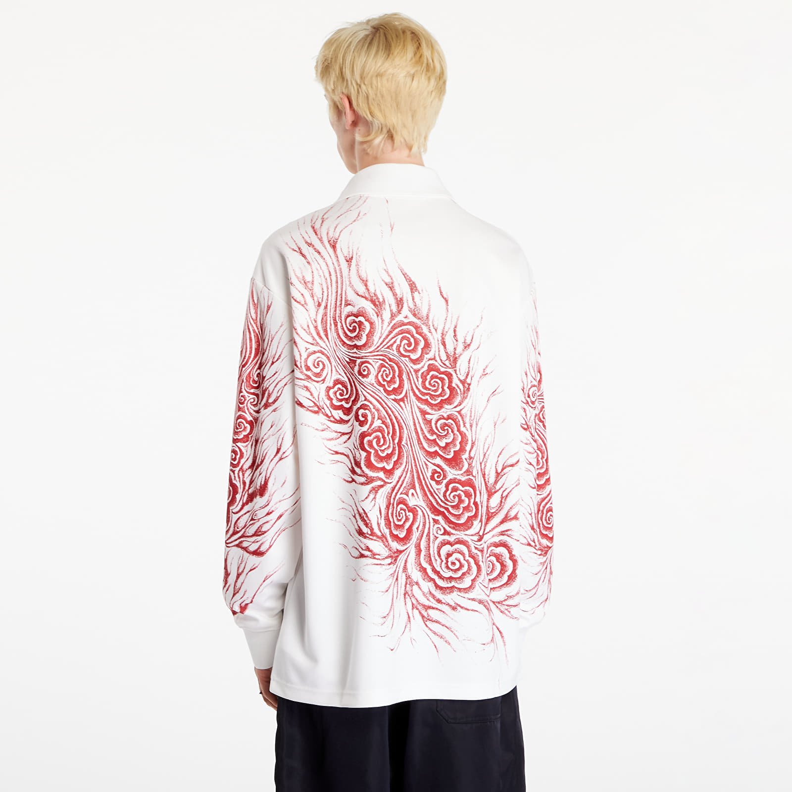 Tričká Y-3 JFA Long Sleeve Tee Core White/ Team Power Red