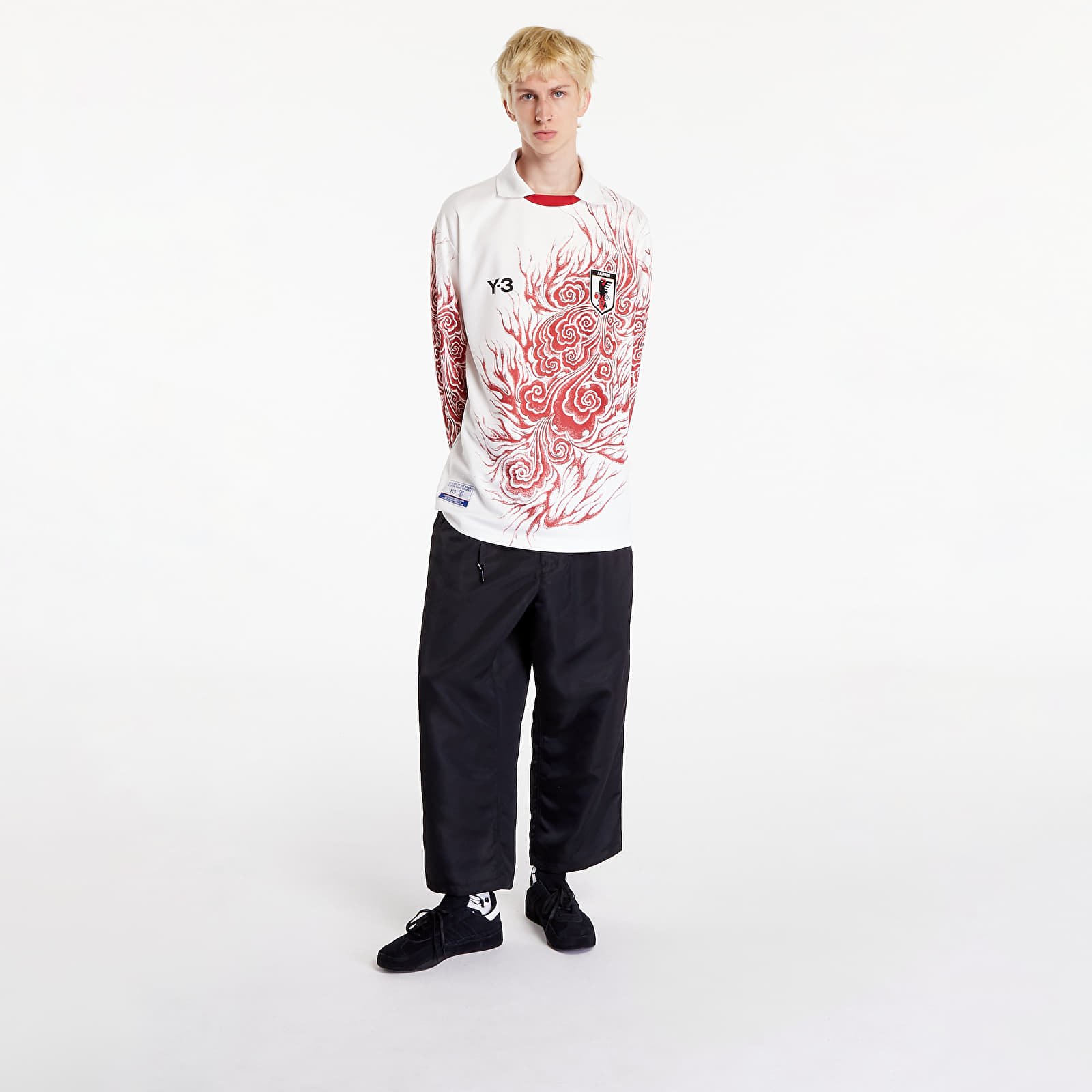 T-shirts Y-3 JFA Long Sleeve Tee Core White/ Team Power Red