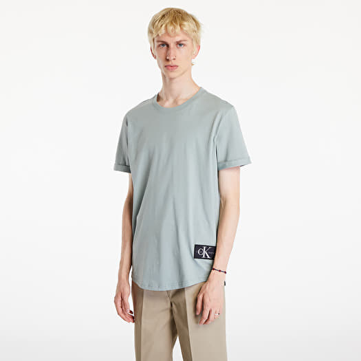 Calvin Klein Jeans Badge Turn Up Short Sleeve T-Shirt Slate Gray