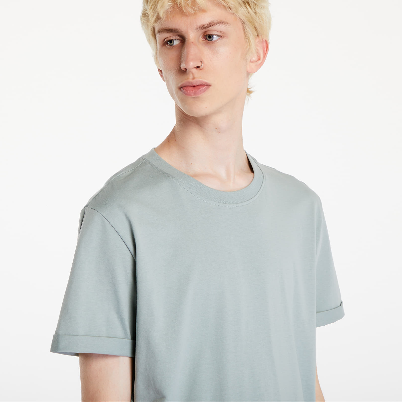 Moške majice  Calvin Klein Jeans Badge Turn Up Short Sleeve T-Shirt Slate Gray