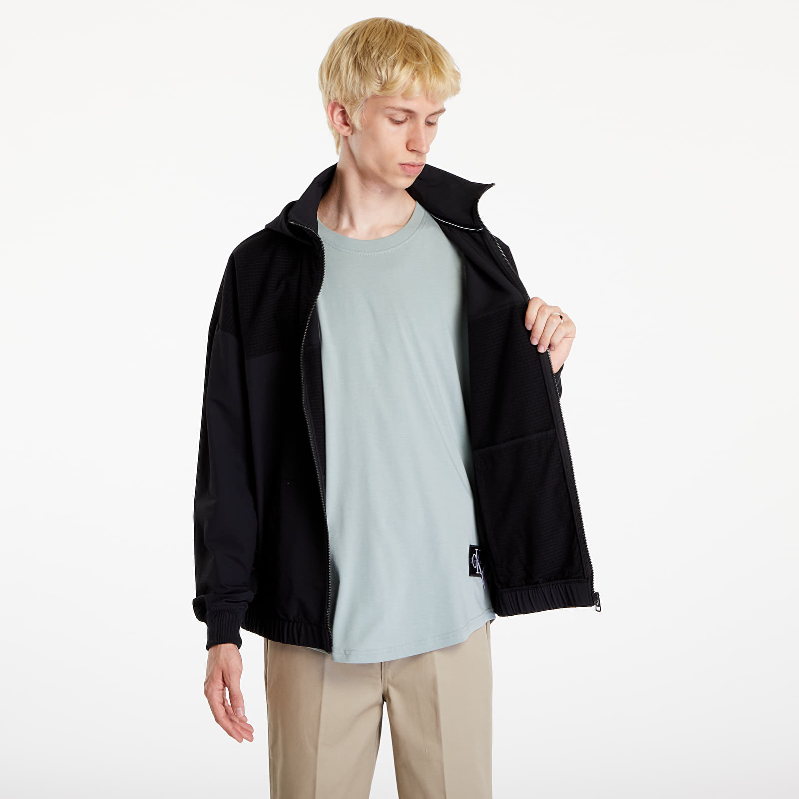 Jackets Calvin Klein Jeans Tech. Grid Zip Through Jacket Black