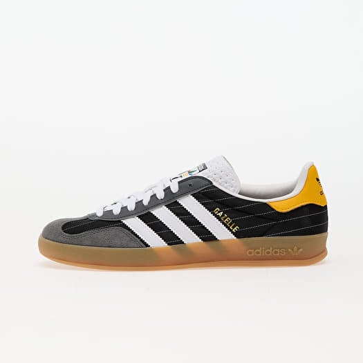 Mens black and white gazelles on sale