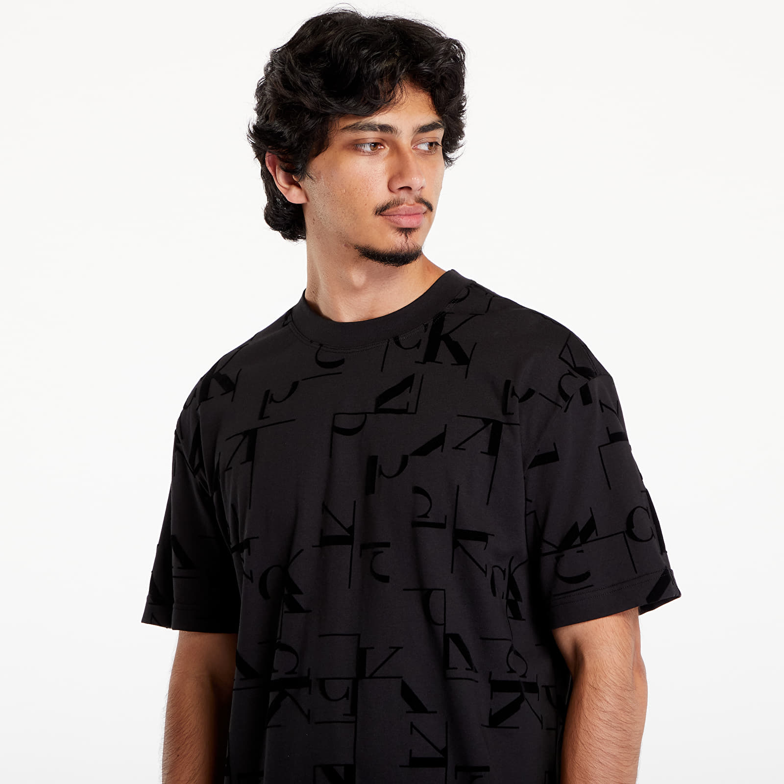 T-shirty męskie Calvin Klein Jeans Aop Monogram Tee Black