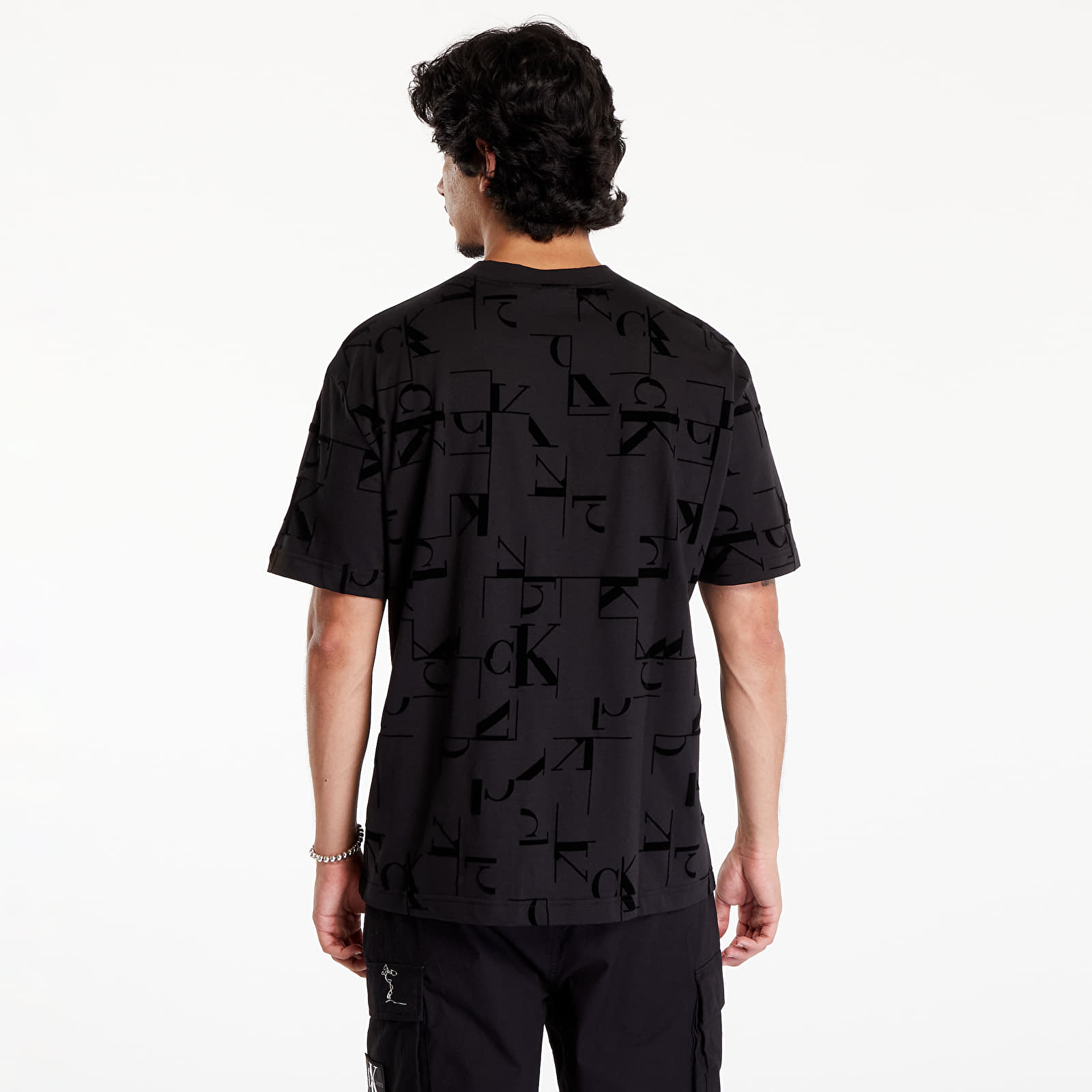T-shirty męskie Calvin Klein Jeans Aop Monogram Tee Black