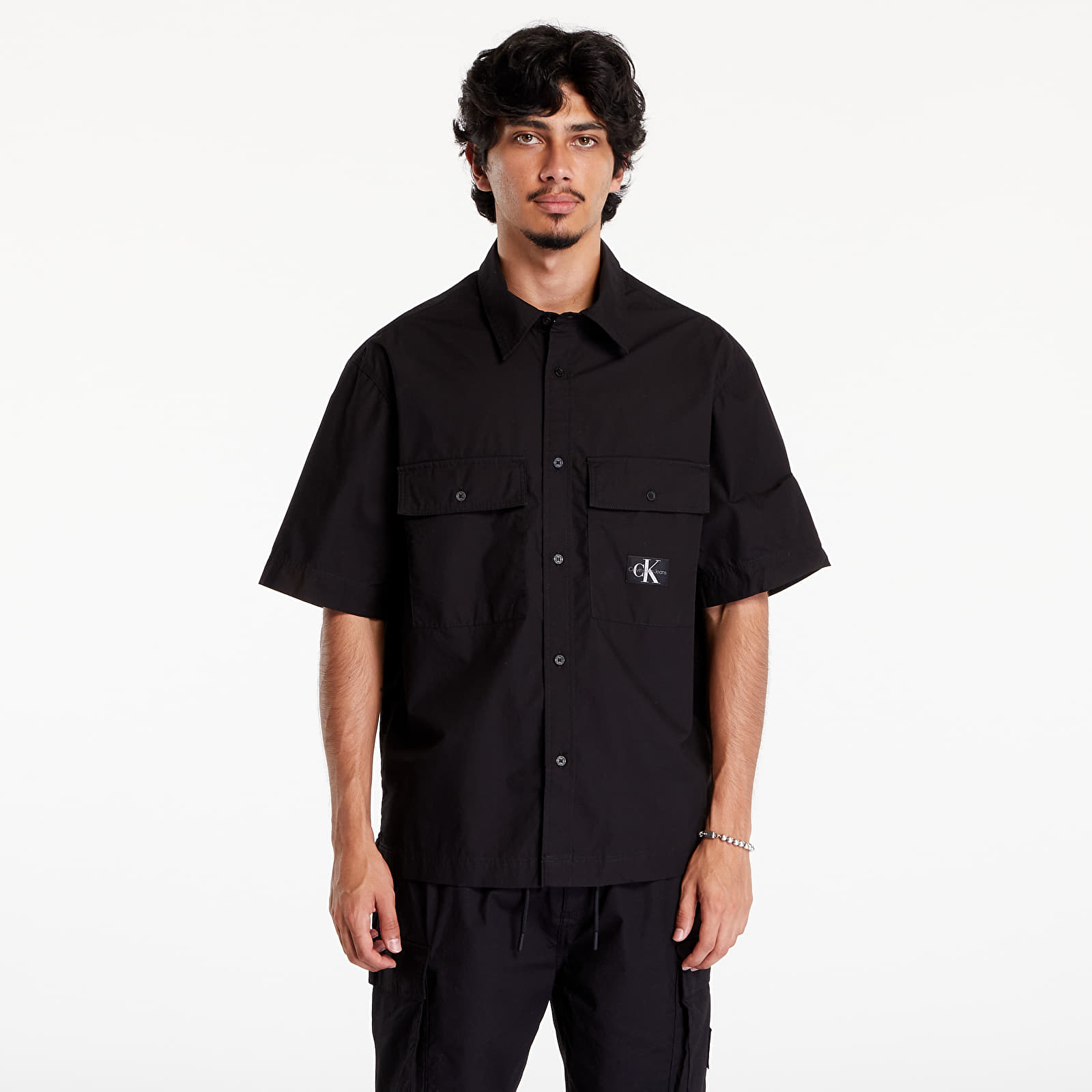 Ingek Calvin Klein Jeans Cotton Poplin Utility Shirt Black