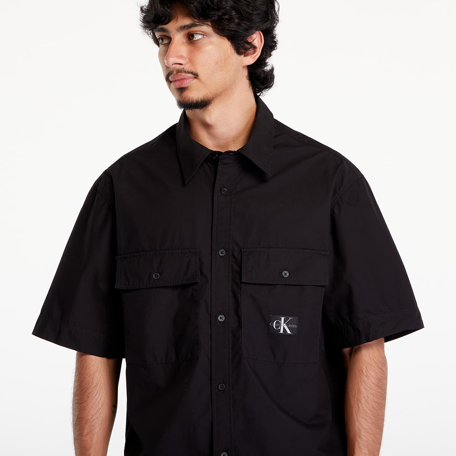 Ingek Calvin Klein Jeans Cotton Poplin Utility Shirt Black