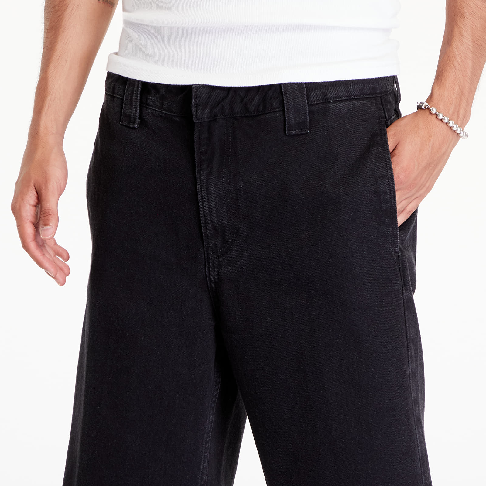 Šortky Calvin Klein Jeans Trouser Shorts Denim Black