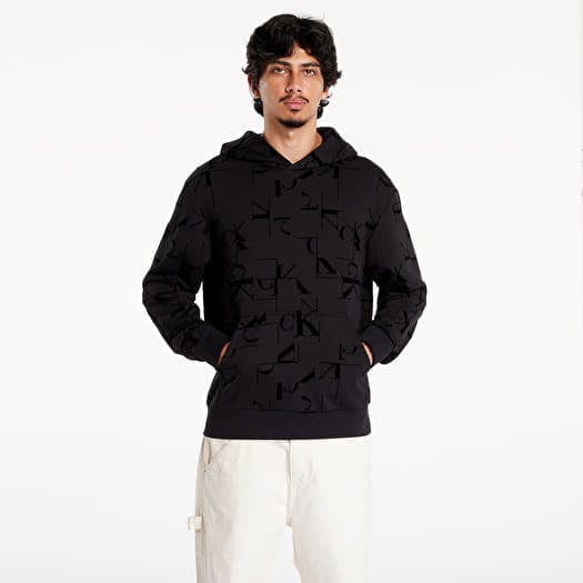 Mikina Calvin Klein Jeans Aop Hoodie Black