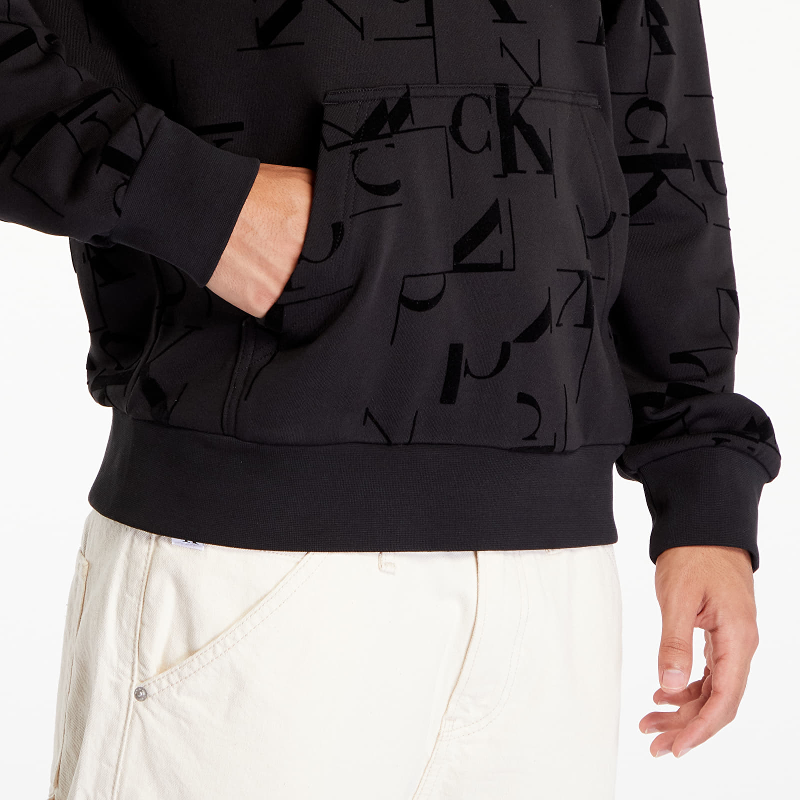 Mikiny Calvin Klein Jeans Aop Hoodie Black