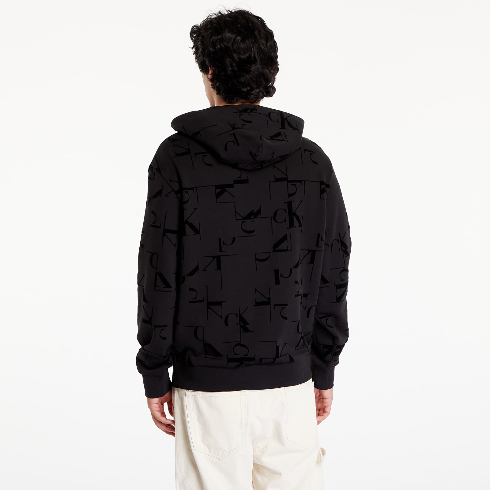 Mikiny Calvin Klein Jeans Aop Hoodie Black
