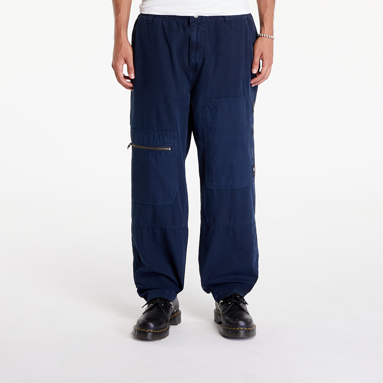 Cargo kalhoty Tommy Jeans Aidan Straight Baggy Tapered Cargo Pants Dark Night Navy