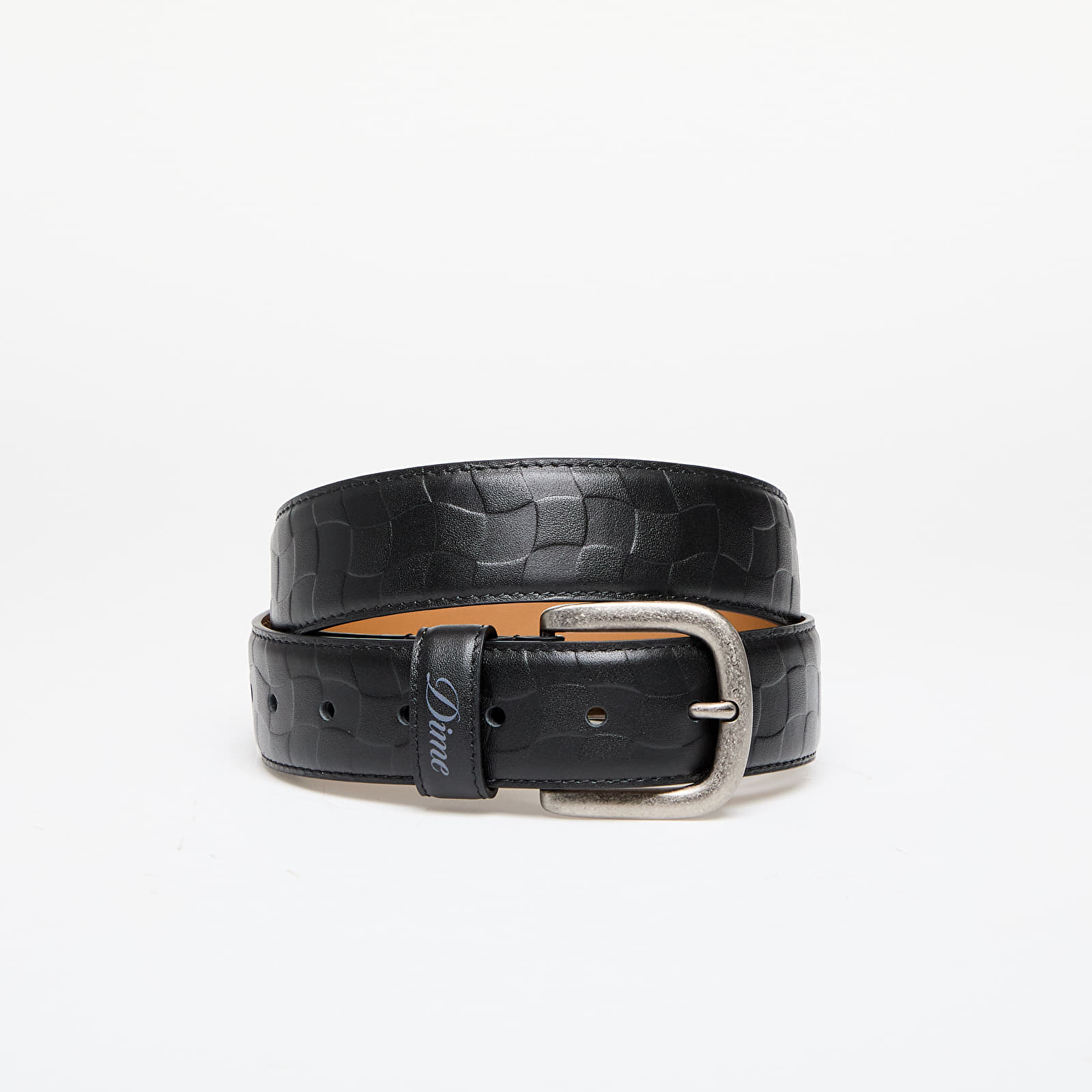 Belts Dime Checkered Leather Belt Black