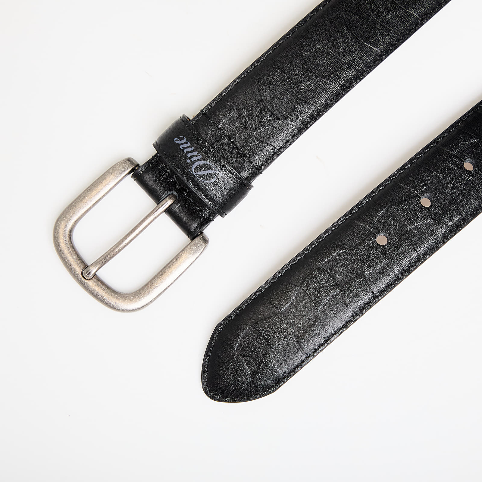 Belts Dime Checkered Leather Belt Black