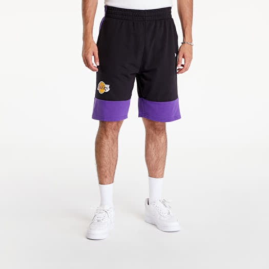 New Era NBA Colour Block Shorts Los Angeles Lakers Black/ True Purple