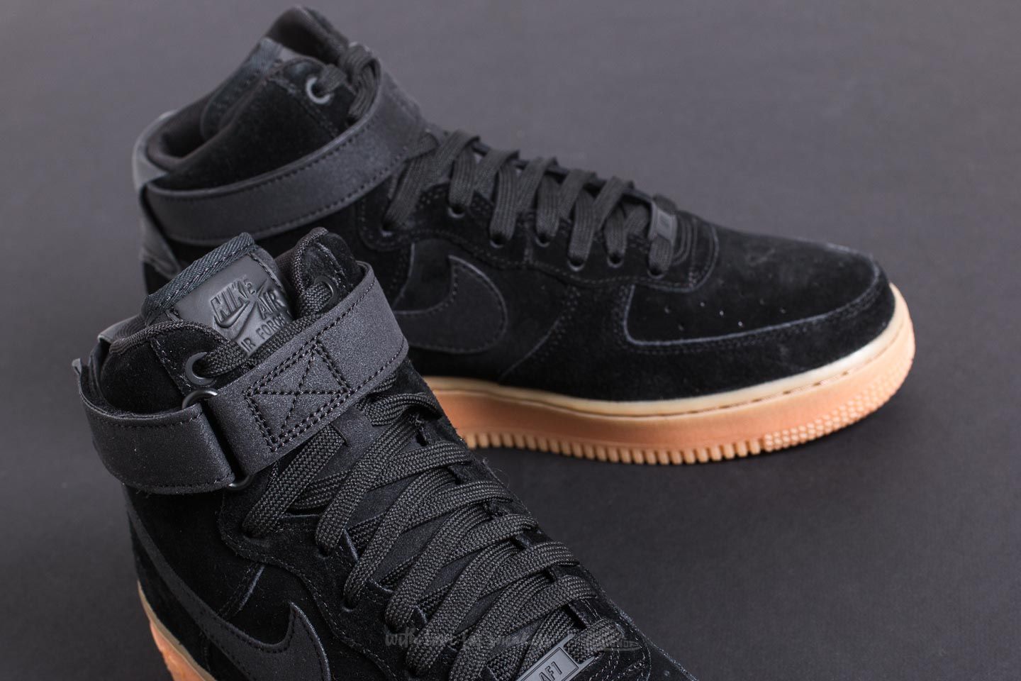Men's shoes Nike Air Force 1 High '07 LV8 Suede Black/ Black-Gum Med Brown