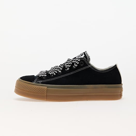 Converse Chuck Taylor All Star Lift Platform Suede Black/ Egret/ Light Brown