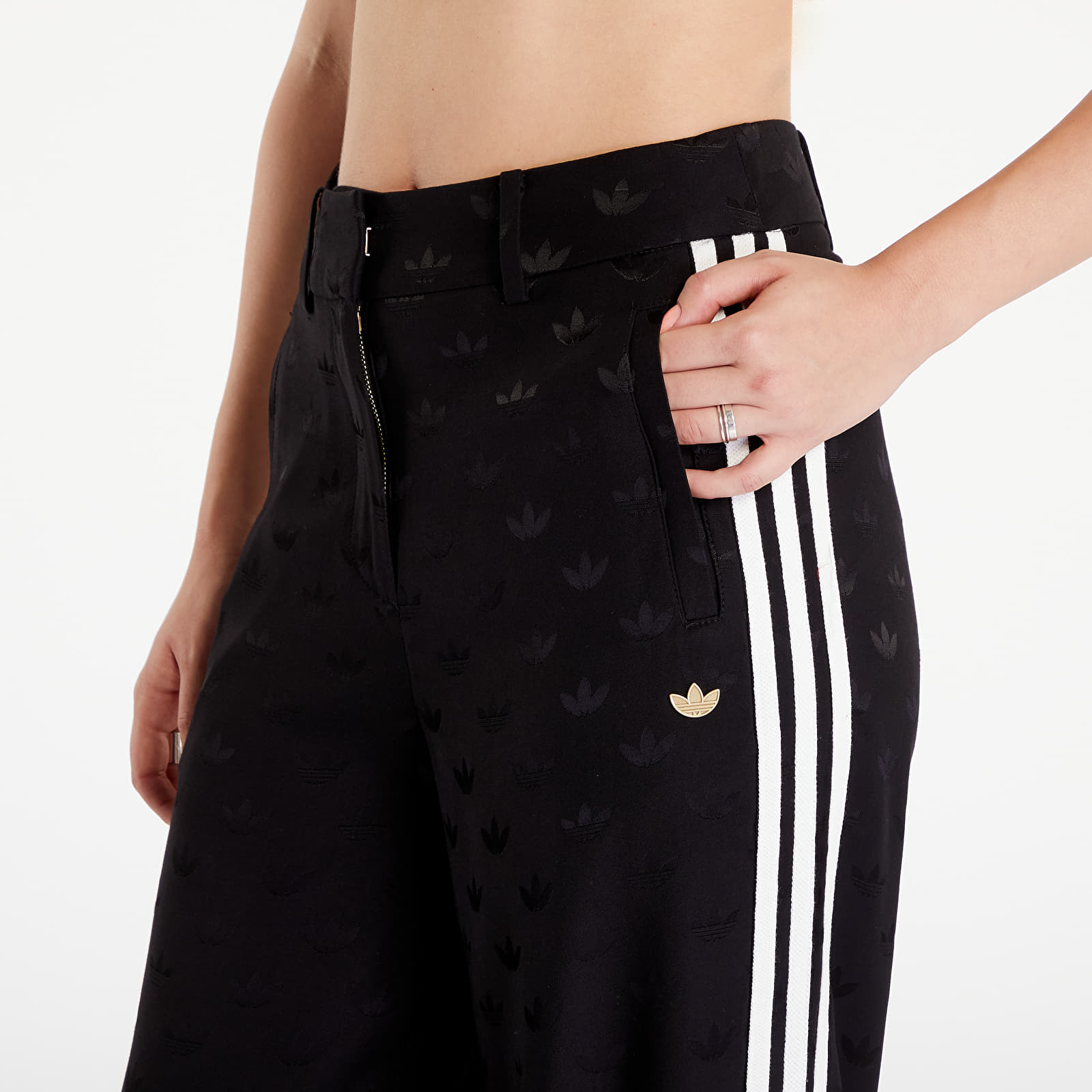 Dámské kalhoty adidas Premium Woven Jaquard Pants Black