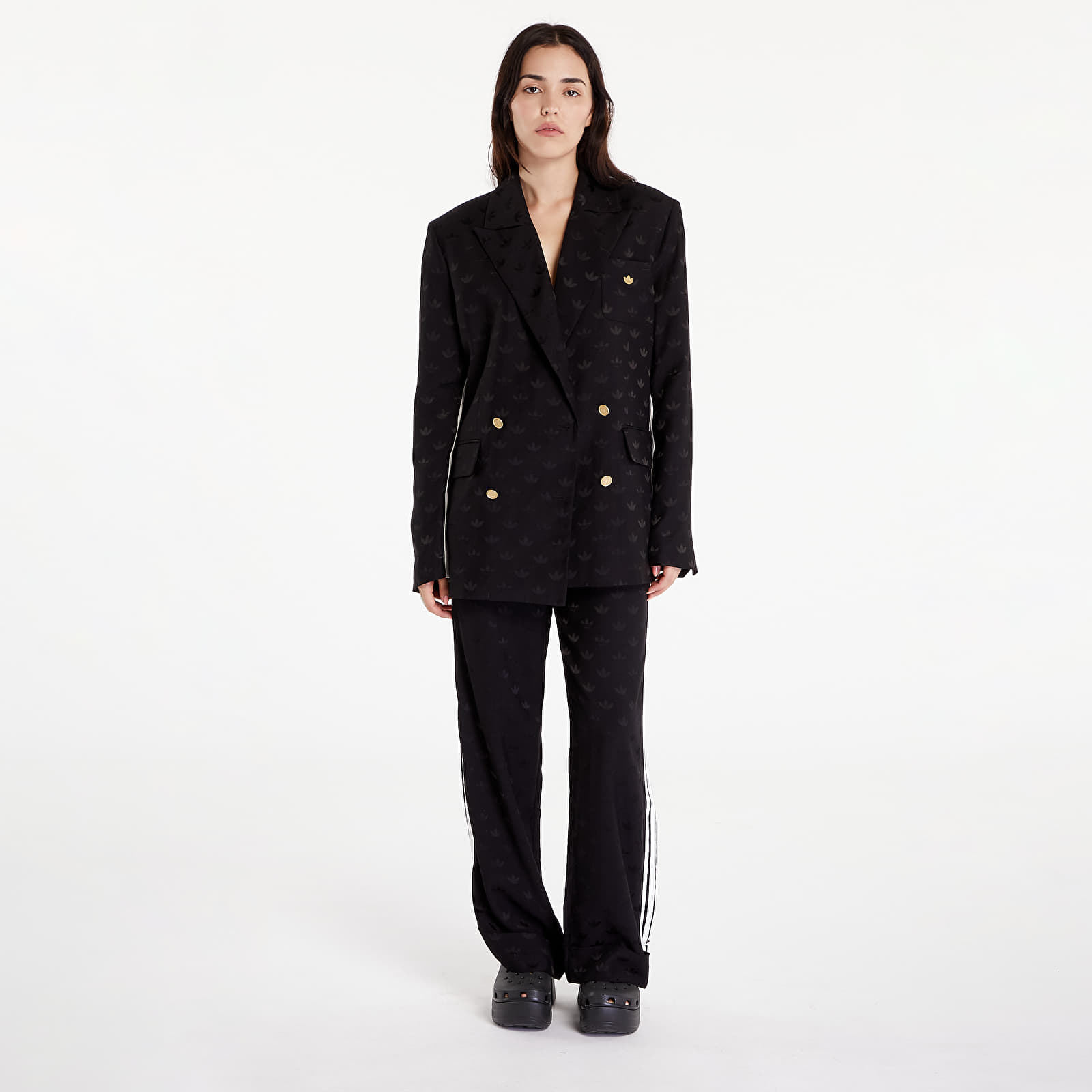 Dámské kalhoty adidas Premium Woven Jaquard Pants Black