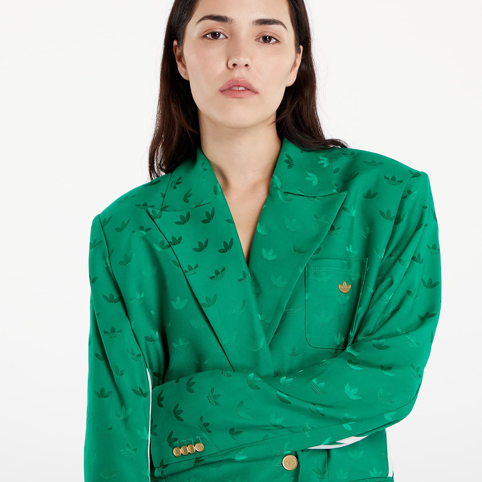 Damesjassen adidas Premium Woven Jaquard Blazer Green