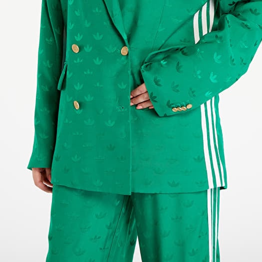 Kurtki damskie adidas Premium Woven Jaquard Blazer Green | Footshop