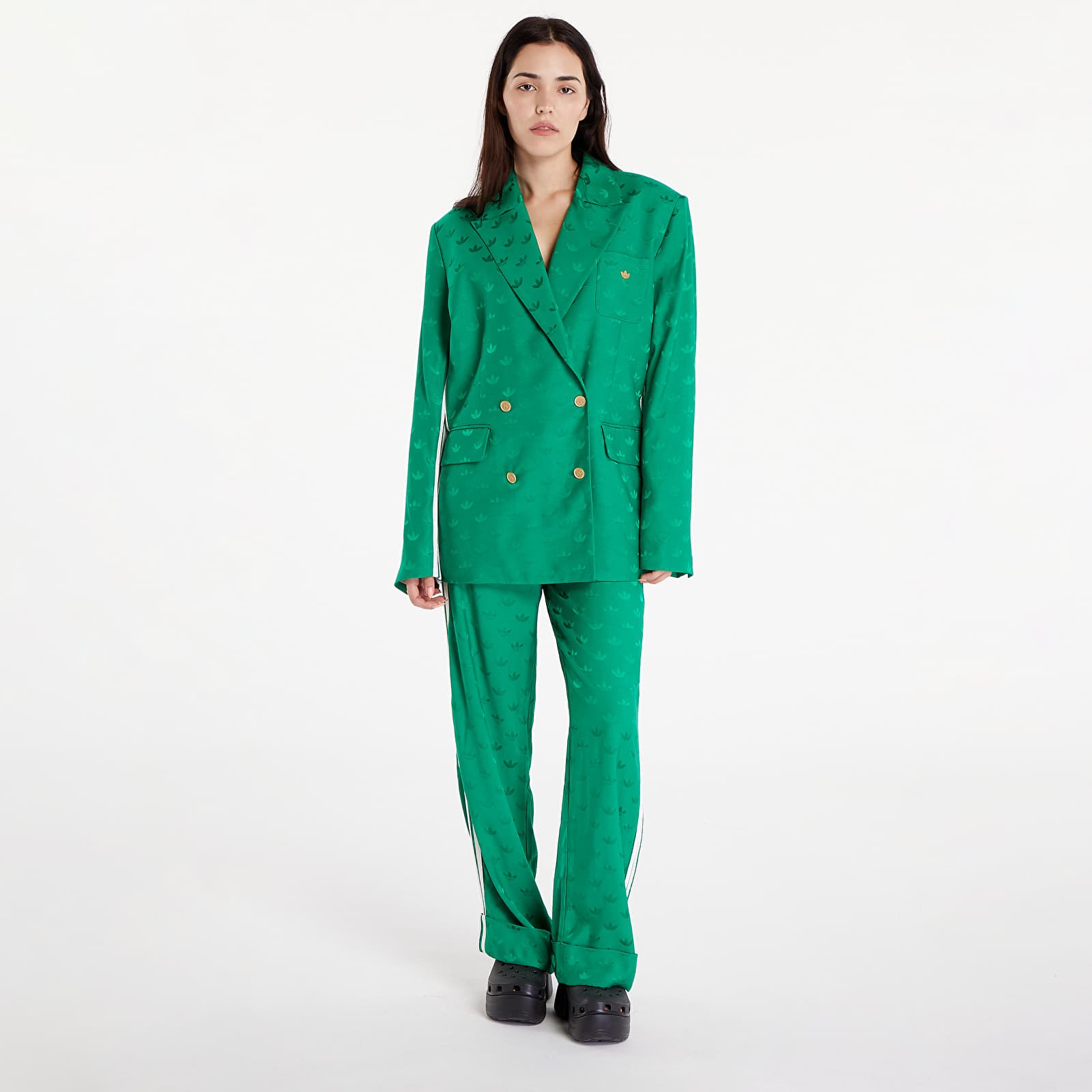 Damesjassen adidas Premium Woven Jaquard Blazer Green