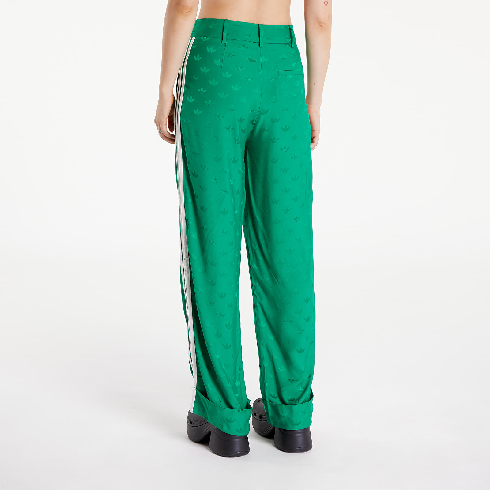 Women's trousers adidas Premium Woven Jaquard Pants Green