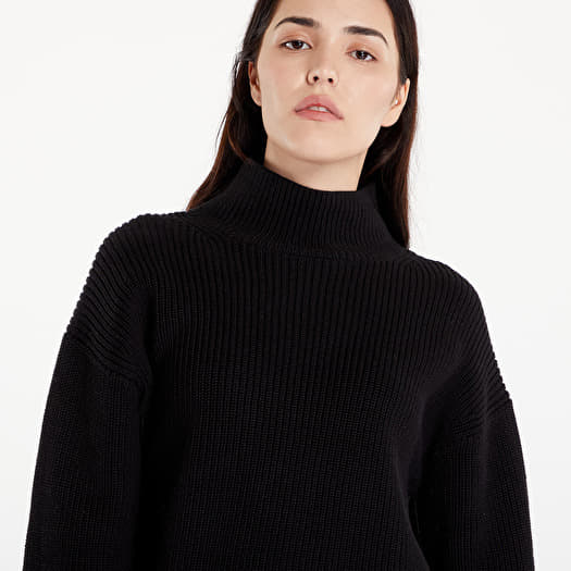 Black loose turtleneck sweater outlet