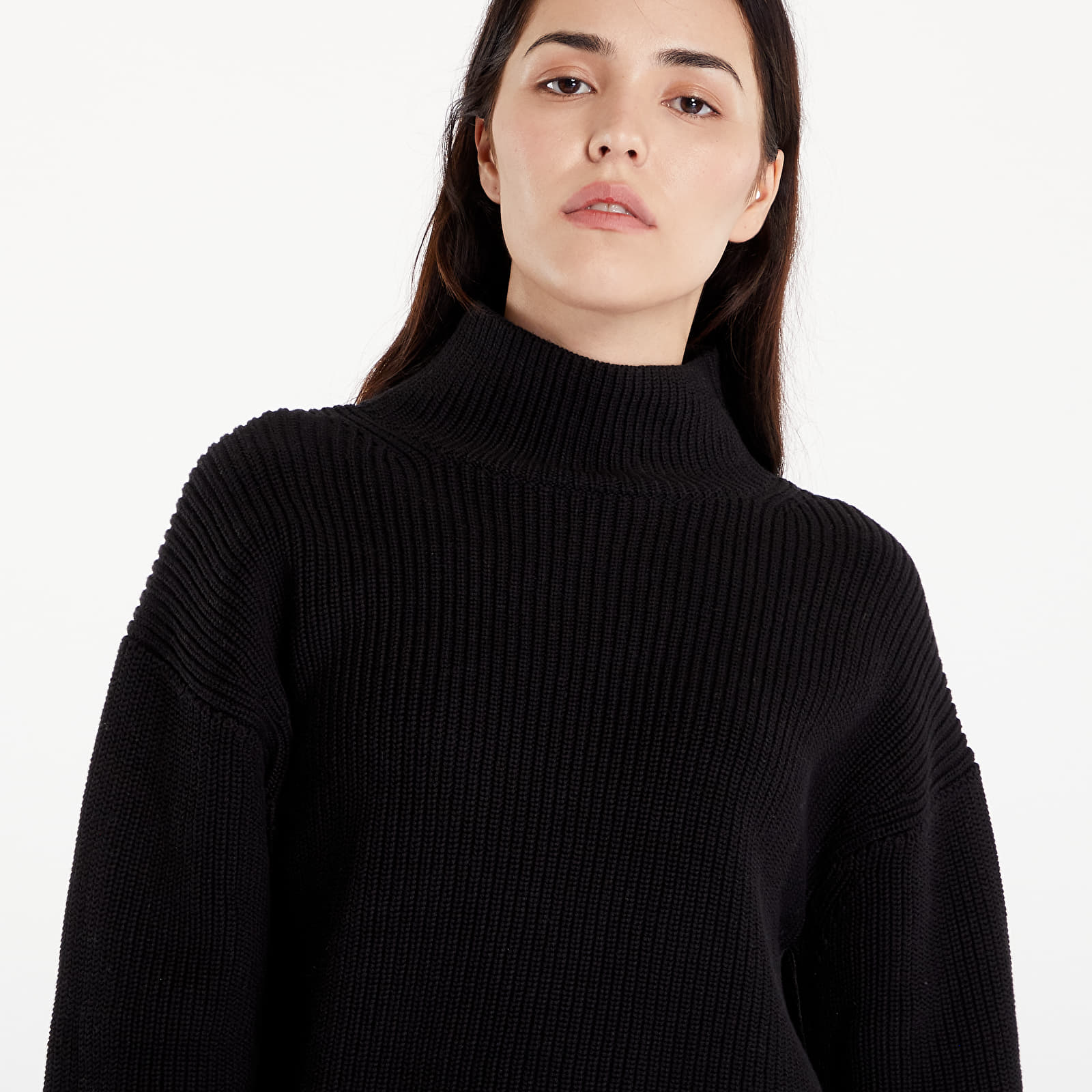 Džemperi Calvin Klein Jeans Chunky Loose High Neck Sweater Black