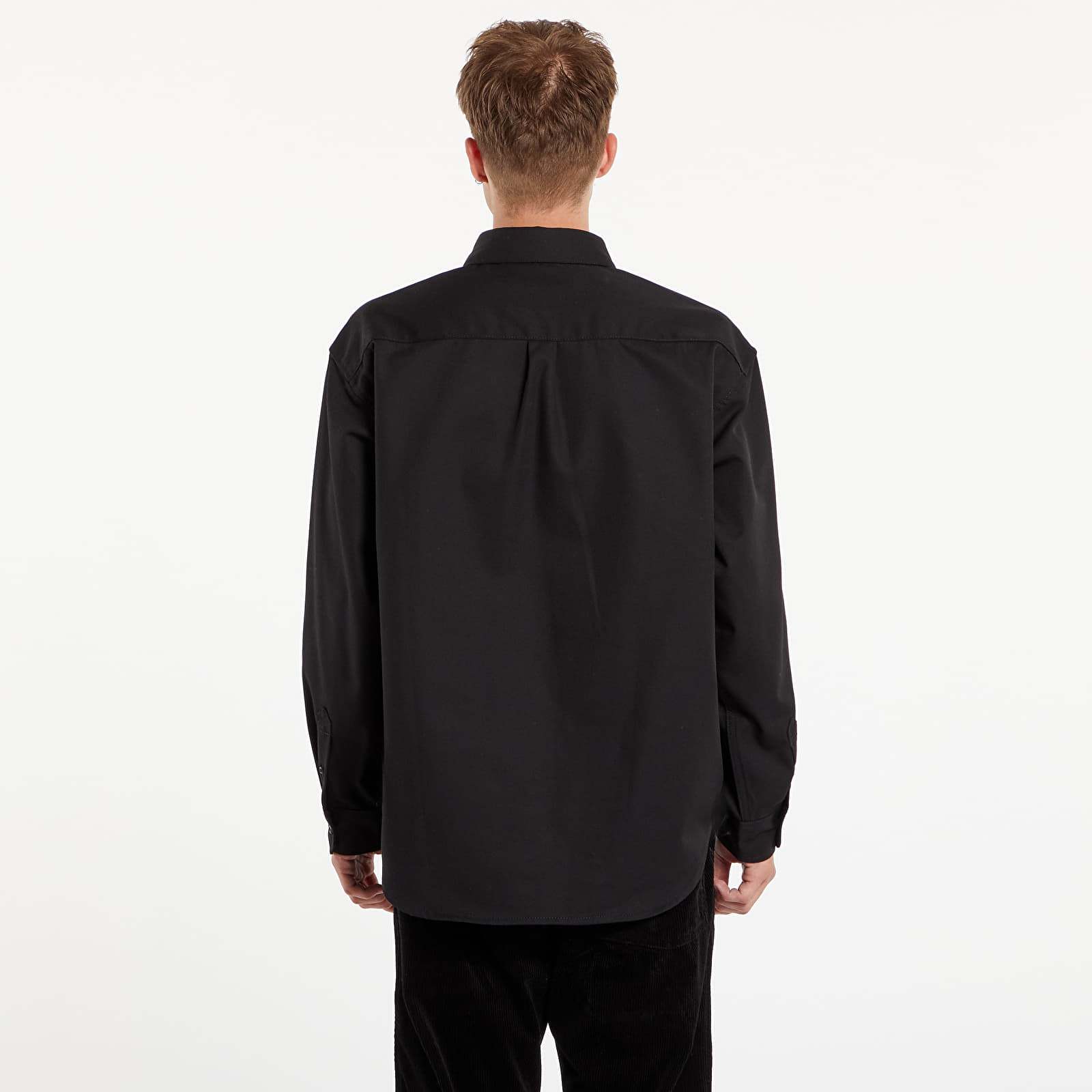 Skjorter Carhartt WIP L/S Module Script Shirt UNISEX Black/ White Rigid
