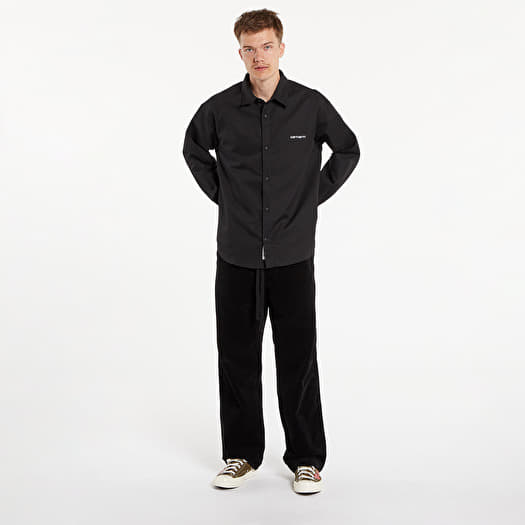 Shirts Carhartt WIP L/S Module Script Shirt UNISEX Black/ White