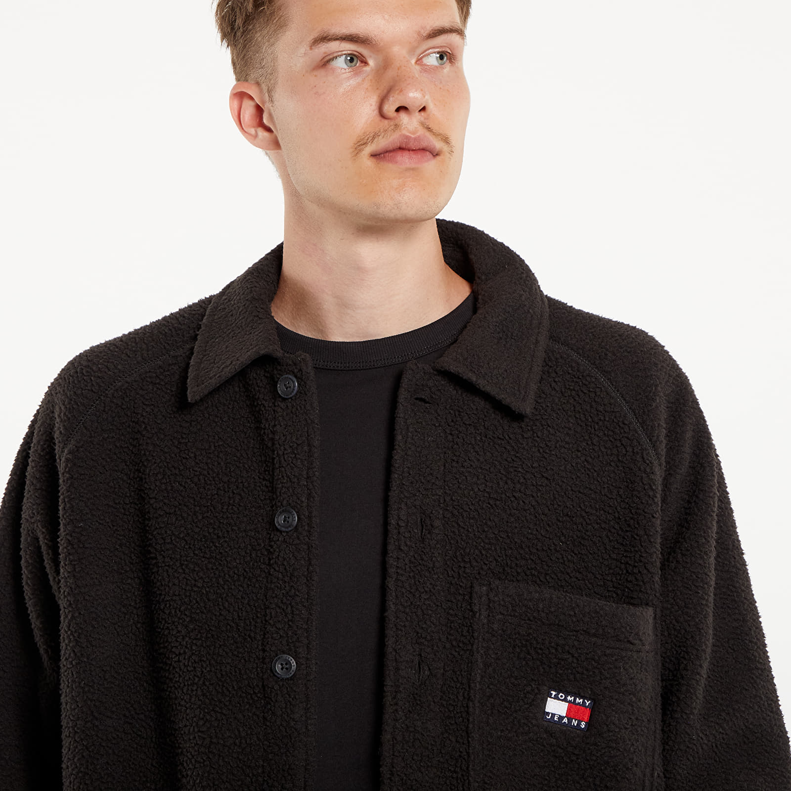 Overshirt Tommy Jeans Xs Badge Teddy Shirt Black