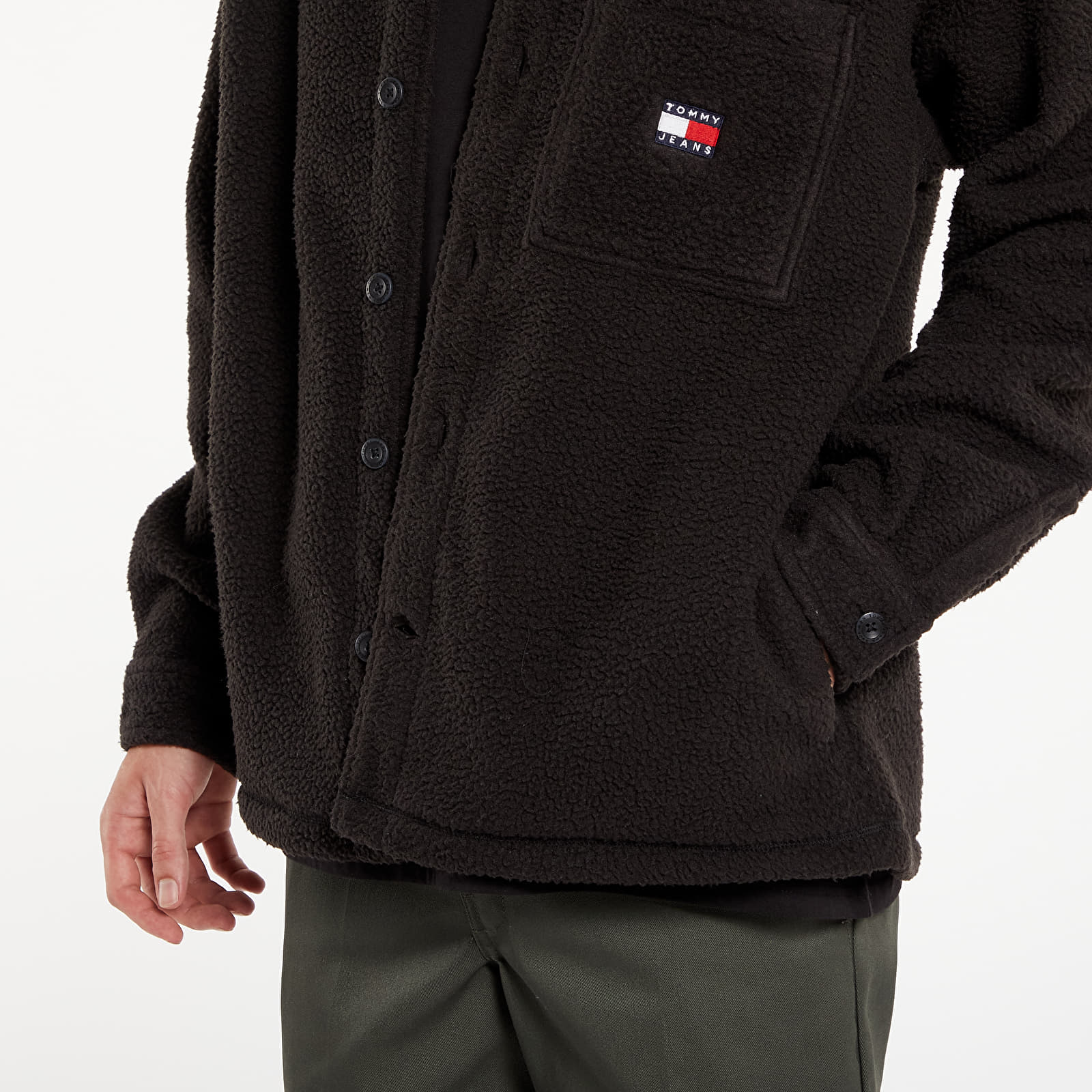 Overshirt Tommy Jeans Xs Badge Teddy Shirt Black