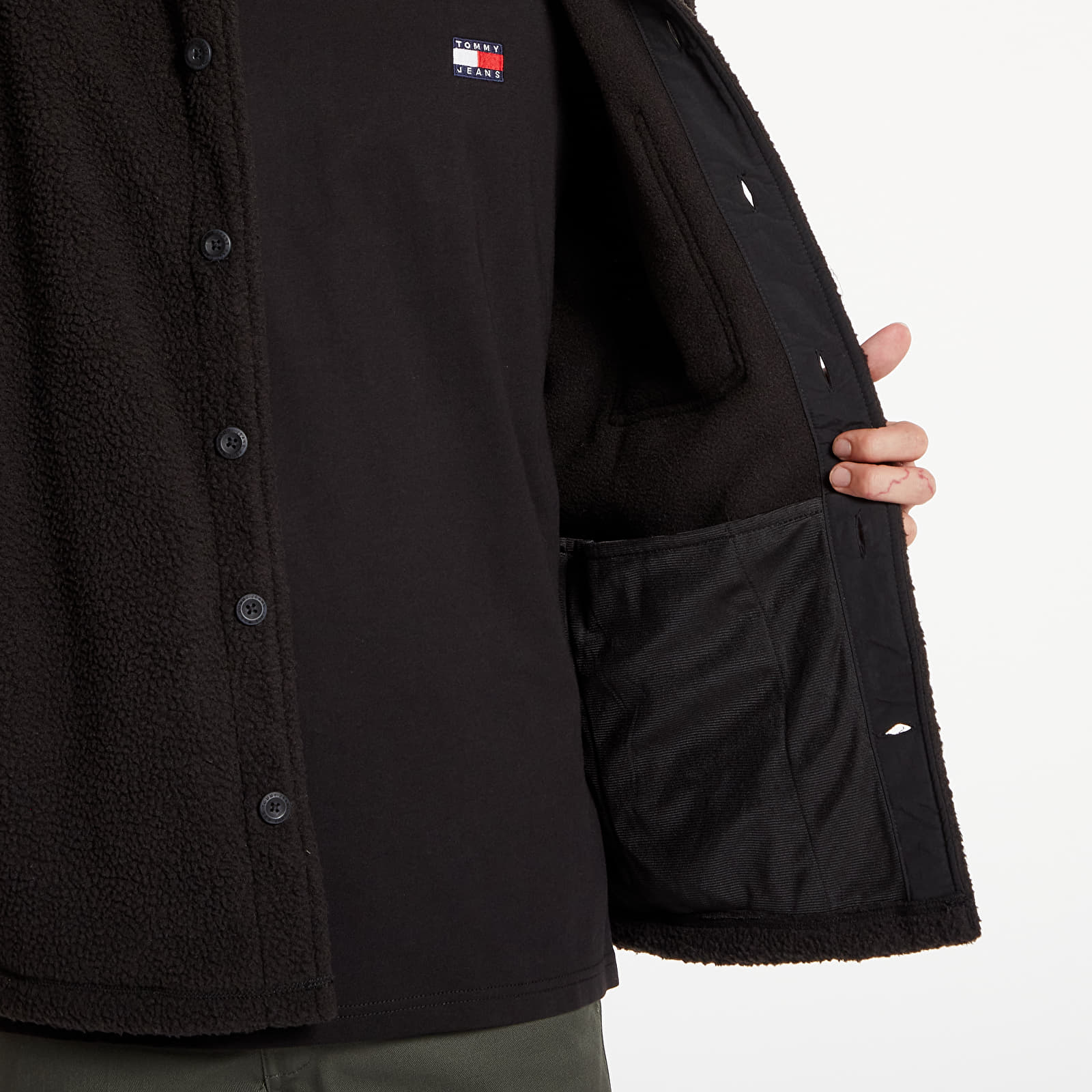 Overshirt Tommy Jeans Xs Badge Teddy Shirt Black