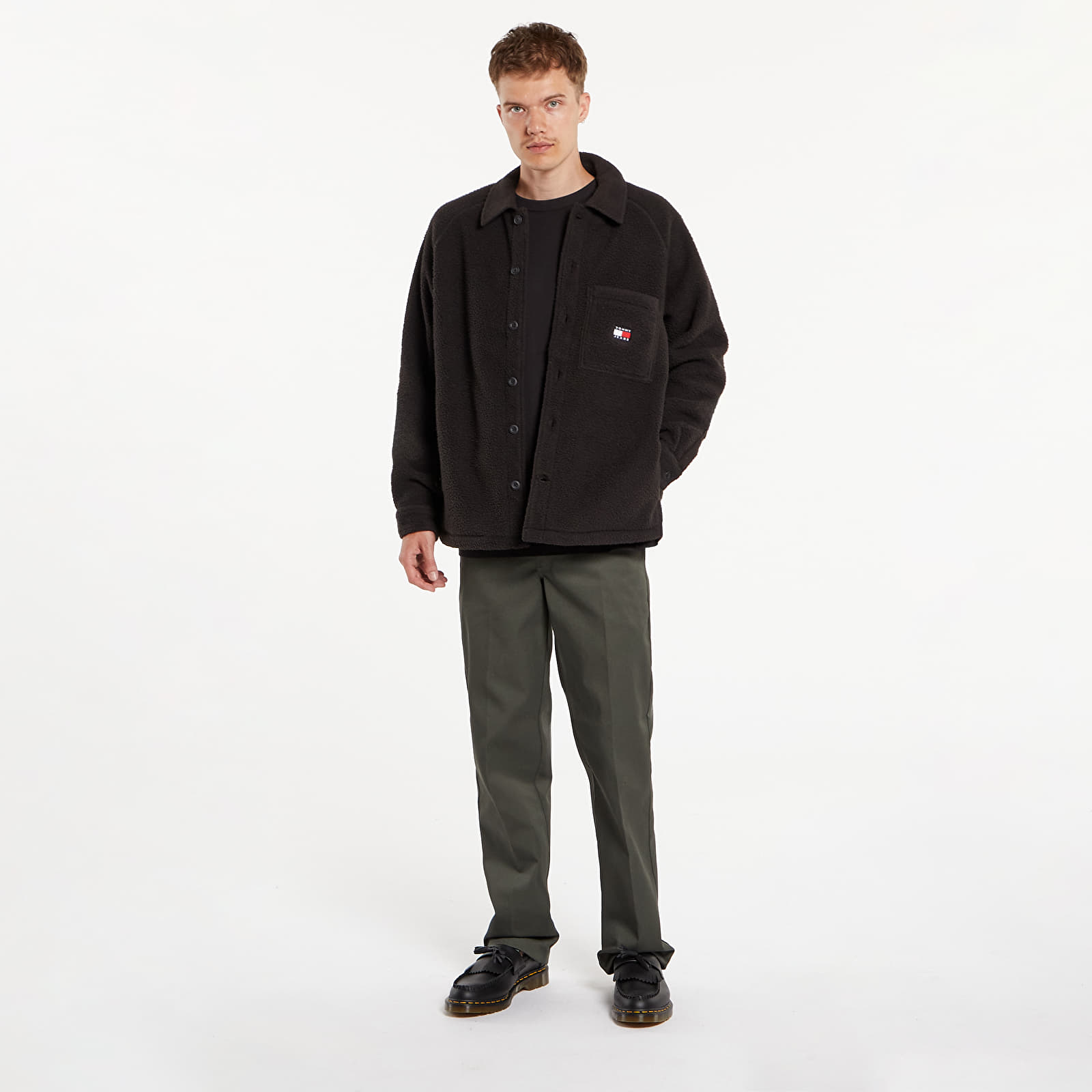 Overshirt Tommy Jeans Xs Badge Teddy Shirt Black