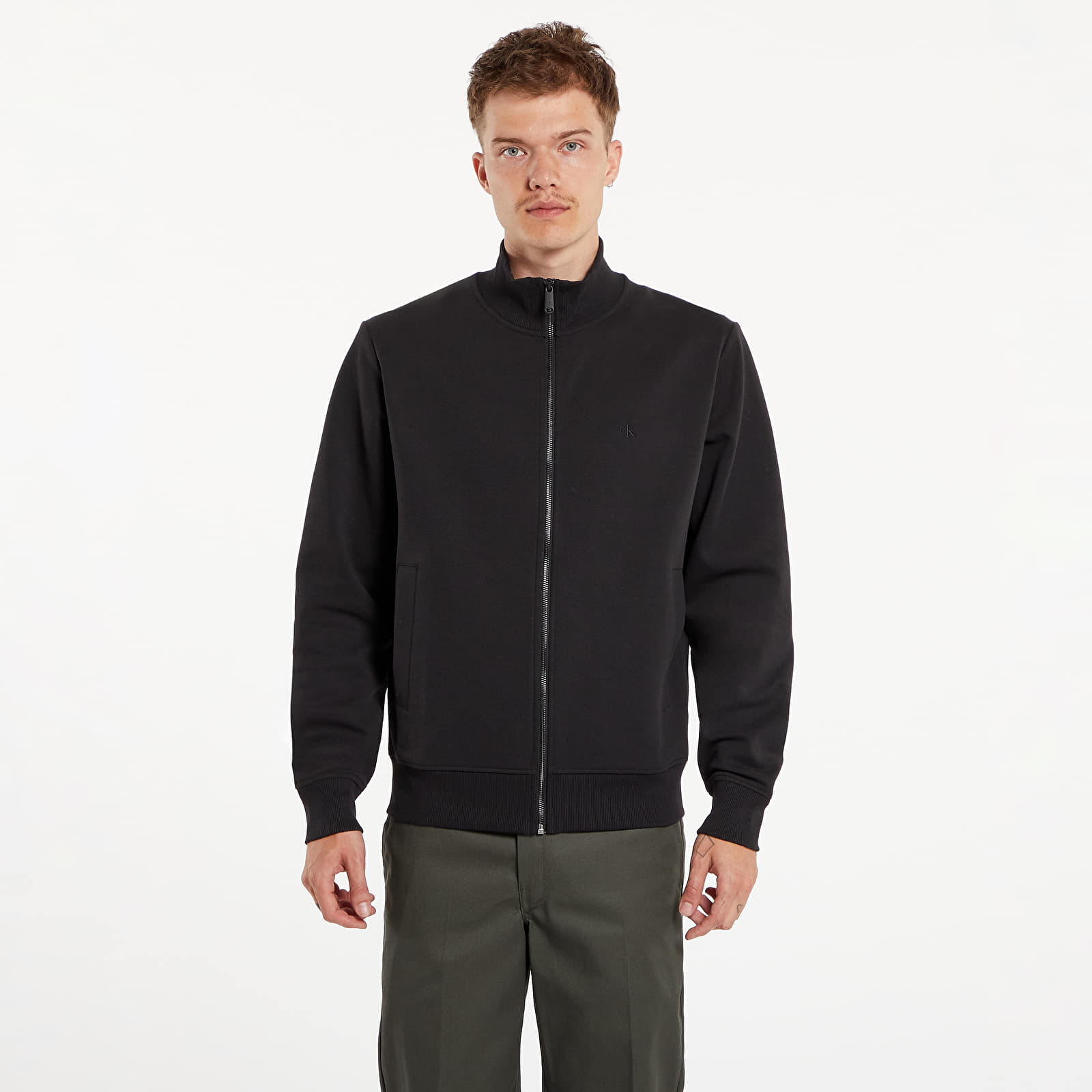 Mikiny Calvin Klein Jeans Textured Track Top Black