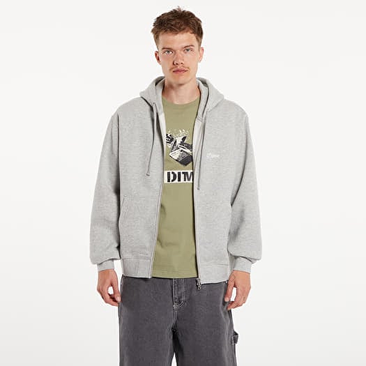 Dime Cursive Zip Hoodie UNISEX Heather Gray