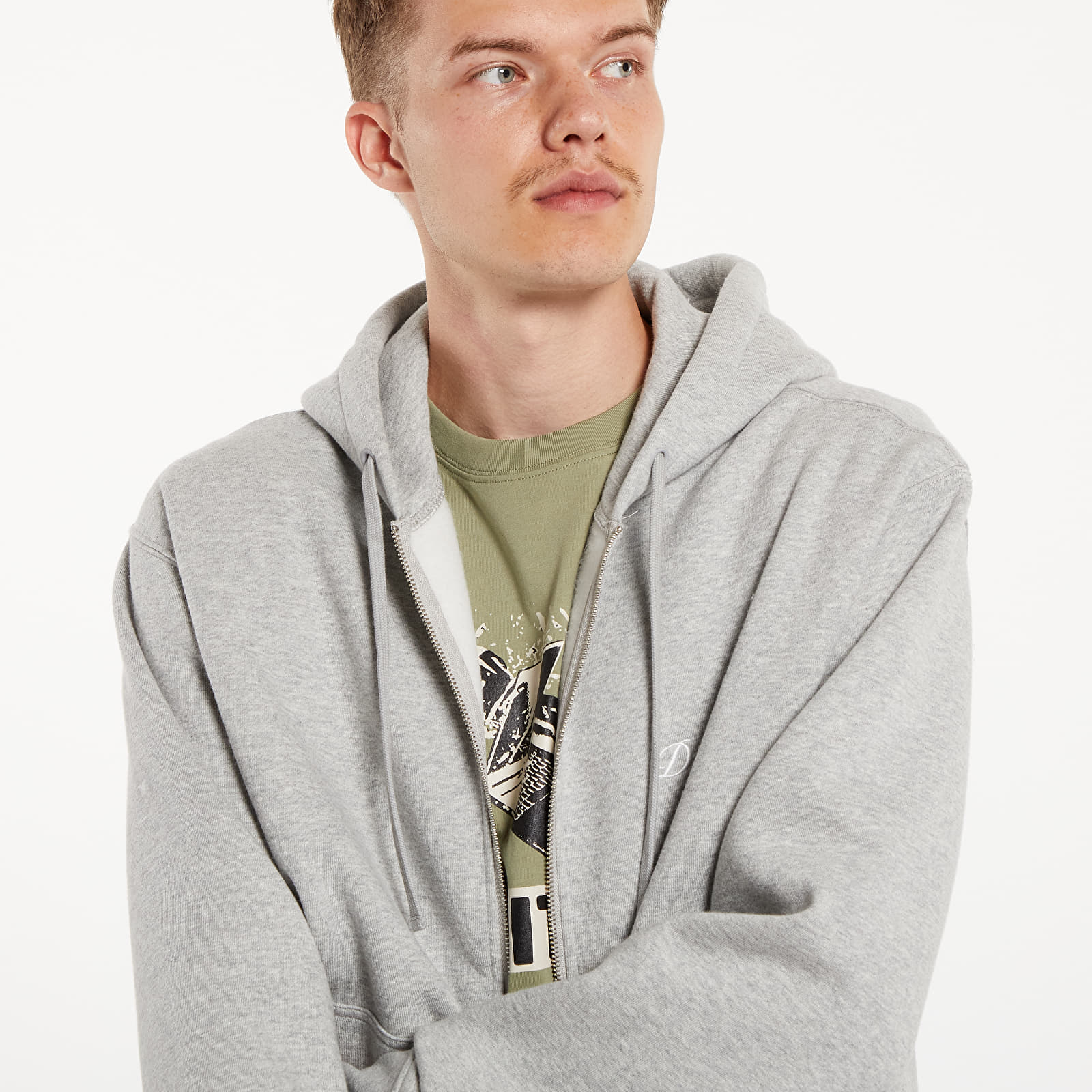 Kapucnis pulóverek és pulcsik Dime Cursive Zip Hoodie UNISEX Heather Gray