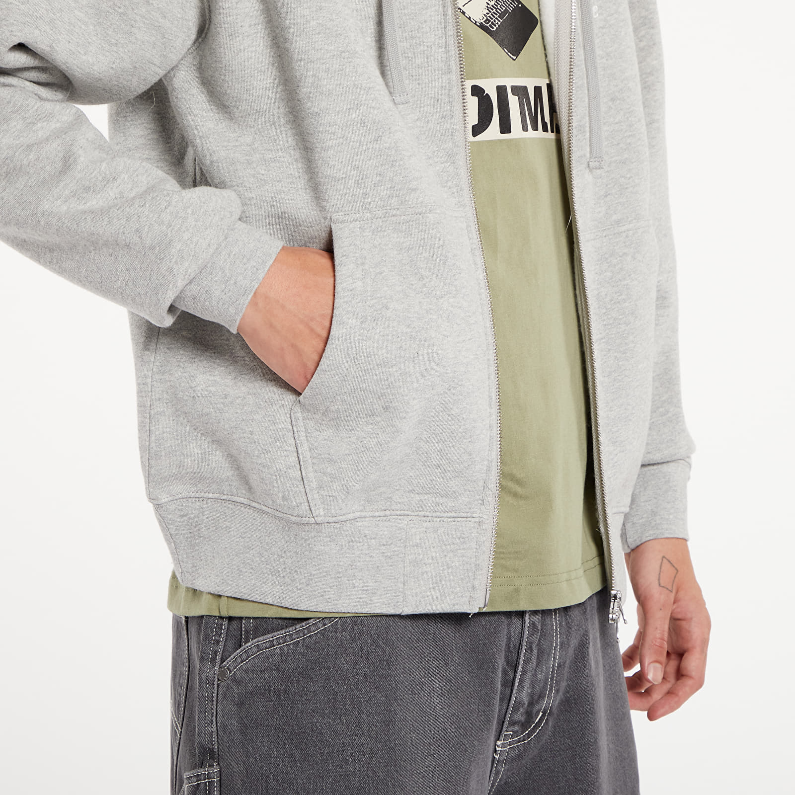 Kapucnis pulóverek és pulcsik Dime Cursive Zip Hoodie UNISEX Heather Gray